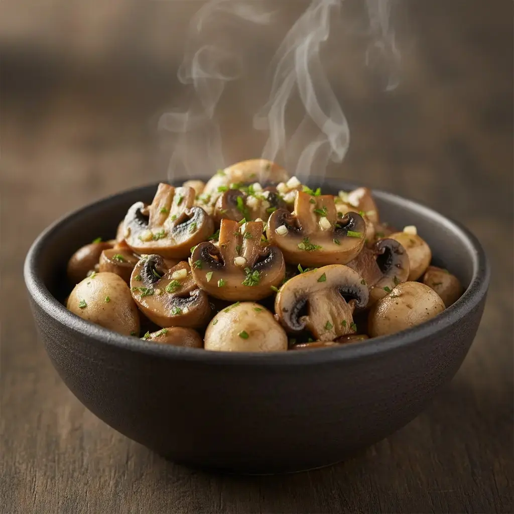 Plato de Champiñones Salteados al Ajo y Perejil
